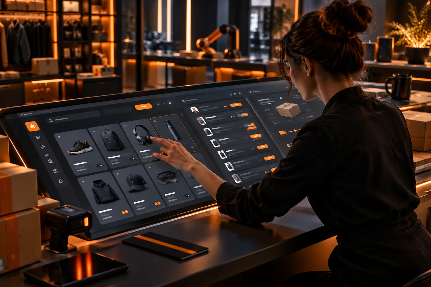 Gestion des produits, des stocks et des commandes dans une interface e-commerce