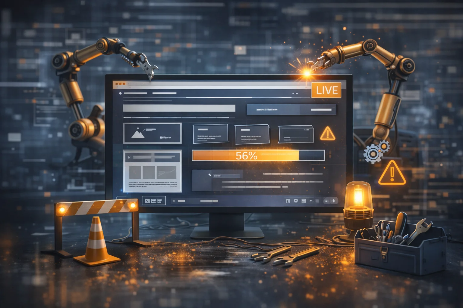 Futuristic website under construction